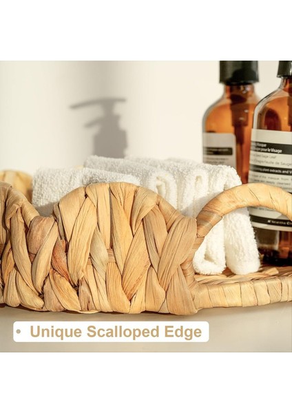 Taraklı Kenar Yuvarlak Tepsisi Yerleşik Tutamaklı Yuvarlak Servis Tepsisi Sehpa Için Dekorasyon Tepsisi Rattan Tepsisi (Yurt Dışından) fırsatları