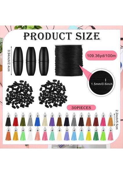 30 Set Silikon Boncuklu Halka Yapımı Kiti 65MM Yuvarlak Silikon Boncuk Halkası ve Anahtarlık Püskül Kolye Siyah Toka Dıy (Yurt Dışından) fırsatları