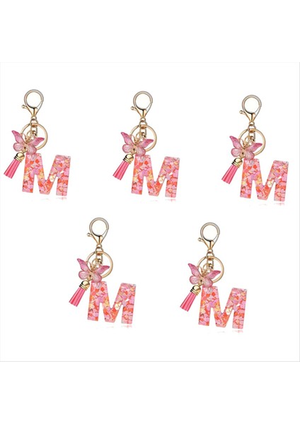 M Stil Mektup Anahtarlık Sevimli Ilk Mektup Anahtarlık Tutma Kolye (Yurt Dışından)