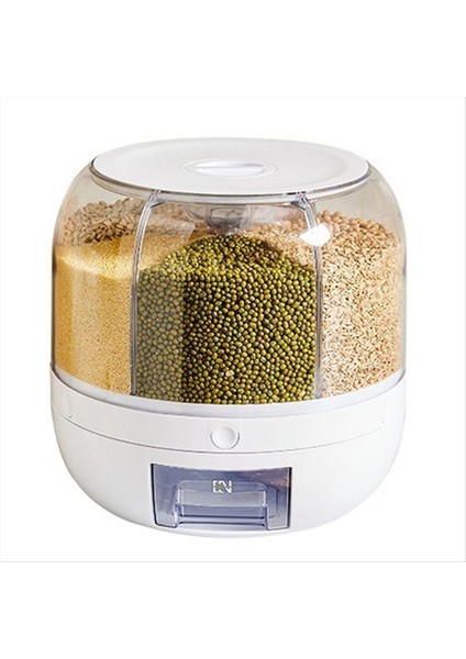 6 Izgara Tahıl Konteyneri Dağıtıcı Tezgah Tahıl Organizatörü ve Dağıtıcı Tur 360 Gıda Dönen Dispenser (Yurt Dışından)