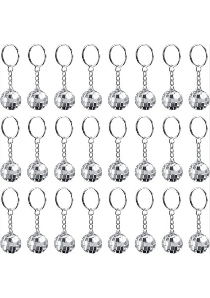 24 Paket Mini Ayna Disko Top Anahtarlık Son Disko Bekarlık Retro 60S 70S Disko Anahtarlık Parti Iyilikleri Seti (Yurt Dışından)