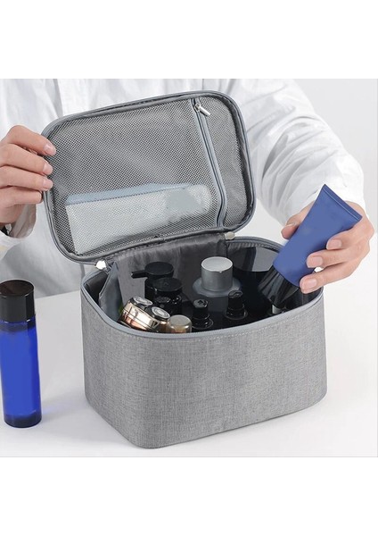 Iş Gezisi Tuvalet Çantası Çift Katman Büyük Kapasiteli Kozmetik Çanta Oxford Kumaş Depolama Çantası Taşınabilir El Çantası (Yurt Dışından) indirimleri