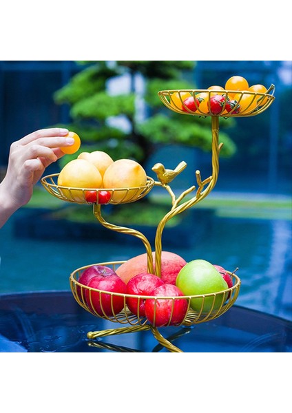 3 Katmanlı Meyve Sepeti Tutucu Dekoratif Meyve Kasesi Raf Metal Standı Tablo Tezgahı Sebzeler Için Ekmek Atıştırmalık (Yurt Dışından) fırsatları