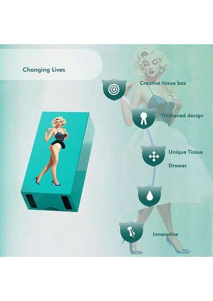 Karikatür Anime Kız Doku Kutusu Uçan Etek Doku Kutusu Tutu Kız Yüz Doku Kutusu Sevimli Masaüstü Dekorasyon Süsleri F (Yurt Dışından) fırsatları