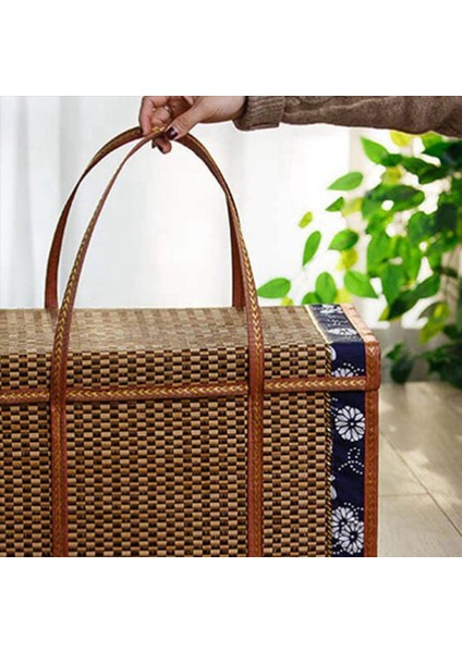 3x Piknik Dokuma Sepet Hasır Depolama Çanta Tutağı Katlanmış Meyve Alışveriş Gıda Tutam Rattan Çim Katlanabilir Bambu Sepet B (Yurt Dışından) indirimleri