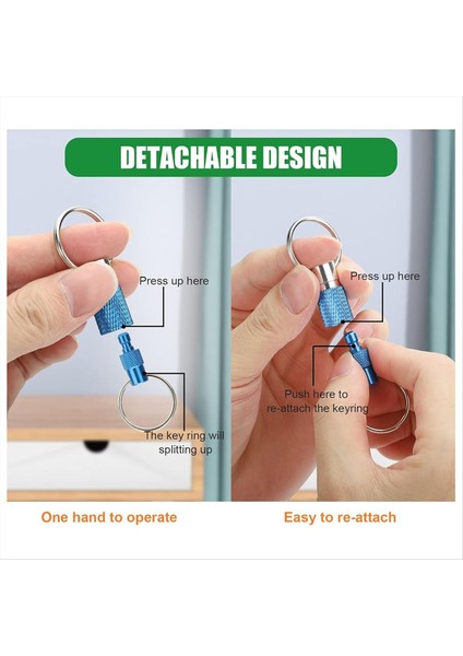 3pcs Hızlı Serbest Bırakılabilir Anahtarlık Çift Yüzükler Çeken Anahtarlık Spring Split Snap Ayrık Anahtarlık (Yurt Dışından) modelleri