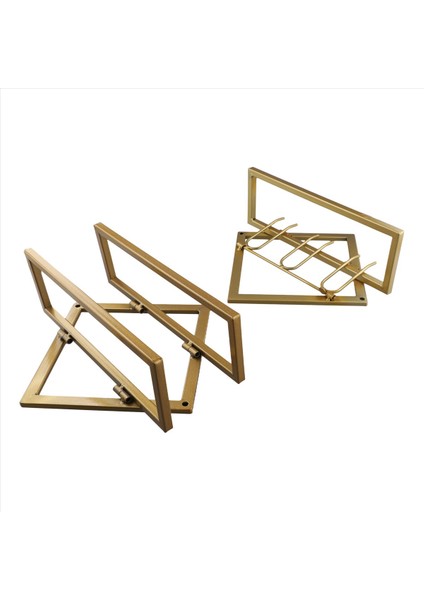 Duvara Monte Edilmiş Şarap Rafı Şişe Cam Tutucu Depolama Organizatör Şarap Şişesi Raf Altın (Yurt Dışından)