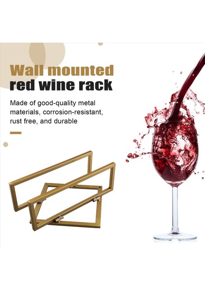 Duvara Monte Edilmiş Şarap Rafı Şişe Cam Tutucu Depolama Organizatör Şarap Şişesi Raf Altın (Yurt Dışından) fırsatları