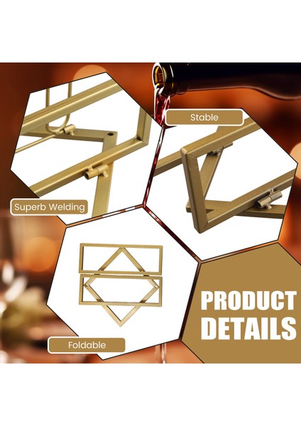 Duvara Monte Edilmiş Şarap Rafı Şişe Cam Tutucu Depolama Organizatör Şarap Şişesi Raf Altın (Yurt Dışından) indirimleri