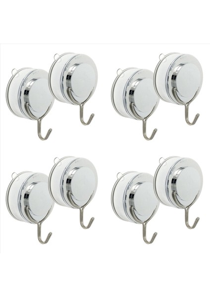 Emme Kancası 8 Paket Vakum Paslanmaz Çelik Vantuz Kancaları Üçlü Kancalar Duvar Kancası Banyo Havlu Kancası (Yurt Dışından)