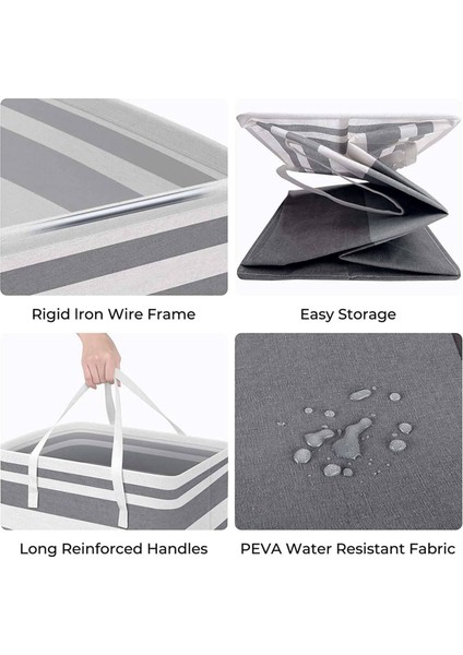 2x 75L Çamaşır Sepet Çantası Su Geçirmez Yıkama Sepetleri Giysiler Için Uzatılmış Kulplı Çamaşır Çamaşır Sepeti A (Yurt Dışından) modelleri