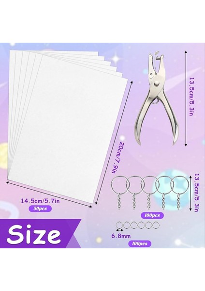 Shrinky Dink Levhalar 50 Pcs Shrıncraklar 100 Pcs Anahtar Zincirleri ve Çocuklar Için 100 Açık Çember Yaratıcı Zanaat Markaları Anahtarlıklar (Yurt Dışından) fiyatları