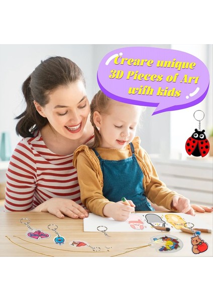 Shrinky Dink Levhalar 50 Pcs Shrıncraklar 100 Pcs Anahtar Zincirleri ve Çocuklar Için 100 Açık Çember Yaratıcı Zanaat Markaları Anahtarlıklar (Yurt Dışından) fırsatları