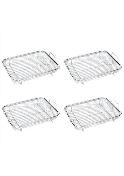 4pcs Fırın Paslanmaz Çelik Izgara Sepeti Yapışmaz Örgü Sepet Hava Fritöz Tepsisi Tel Izgara Sepeti Için Hava Fritöz Sepeti (Yurt Dışından)