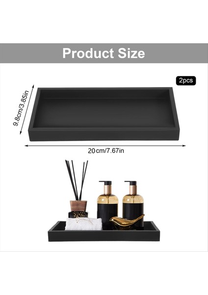 2 Banyo Tepsisi Dekoratif Tepsi Siyah Silikon Depolama Tepsisi Lavabo Için Küçük Tepsi Küvet (Dikdörtgen) (Yurt Dışından) fiyatları