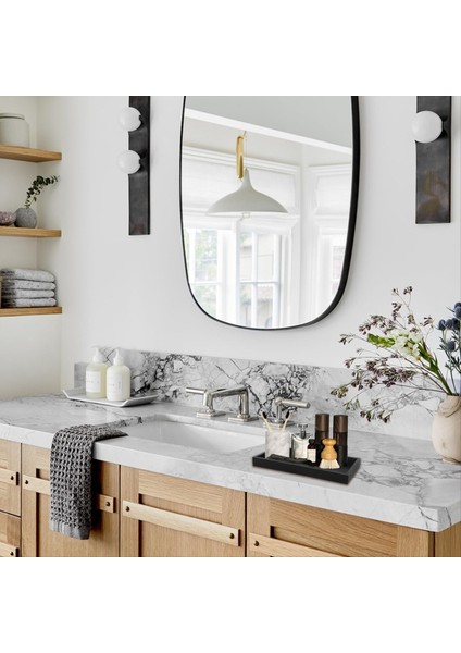 2 Banyo Tepsisi Dekoratif Tepsi Siyah Silikon Depolama Tepsisi Lavabo Için Küçük Tepsi Küvet (Dikdörtgen) (Yurt Dışından) modelleri