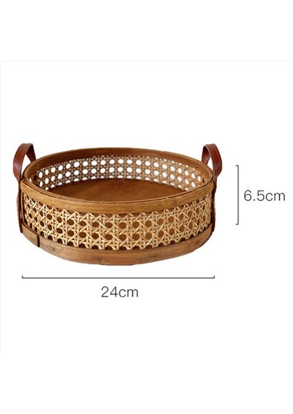 3x Rattan Dokuma Depolama Sepeti Ev Oturma Odası Yuvarlak Meyve Ekmeği Için Tepsiye Yerleştirme Masaüstü Organizatör - (Yurt Dışından) fırsatları