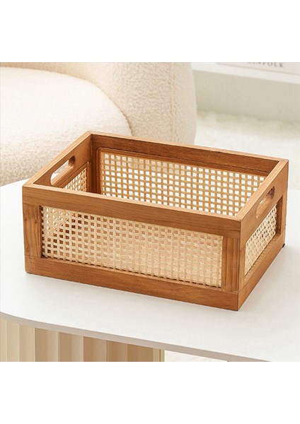 2x Dekoratif Sepet Kitabı Depolama Sepeti Dokuma Sepetleri Düzenleme Kreş Yatak Odası Rattan Banyo (L) (Yurt Dışından) fırsatları