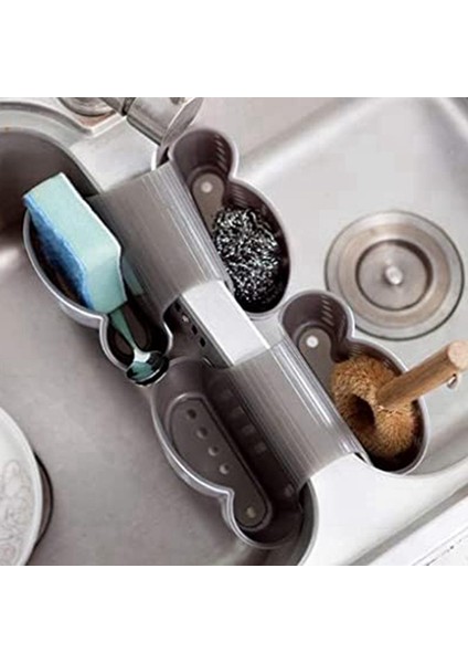 2x Lavabo Caddy-Sünger Tutucu- Mutfak Lavabo Sabun Tutucu-Plastik Eyer Musluk-Kabar-Sınırlı Organizatör Fırçalar Süngerler (Yurt Dışından) indirimleri