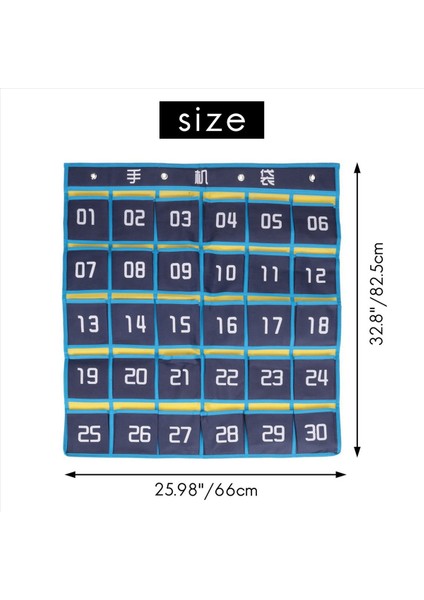 6x 30 Numaralı Cepler Grafik Cep Telefonu Asma Organizatör Sınıf Hesap Makinesi Için Depolama Çantası Telefon Tutucuları (Yurt Dışından) indirimleri