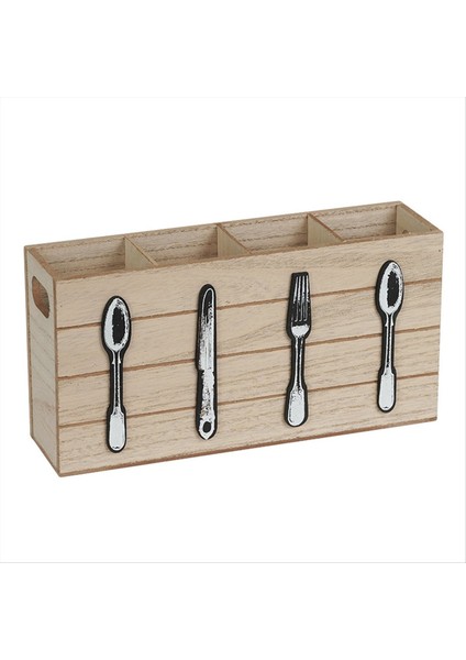 Ahşap Tesis Tutucu Mutfak Aksesuarları Mutfak ve Ev Için Çatal Kaşığı Gümüş Sabah Organizatörü B (Yurt Dışından)