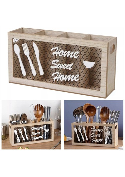 Ahşap Tesis Tutucu Mutfak Aksesuarları Mutfak ve Ev Için Çatal Kaşığı Gümüş Sabah Organizatörü B (Yurt Dışından) fiyatları