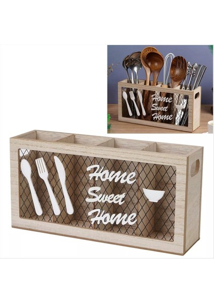 Ahşap Tesis Tutucu Mutfak Aksesuarları Mutfak ve Ev Için Çatal Kaşığı Gümüş Sabah Organizatörü B (Yurt Dışından) fırsatları
