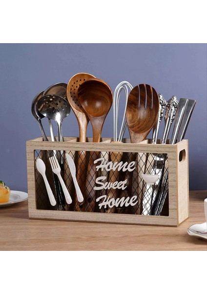 Ahşap Tesis Tutucu Mutfak Aksesuarları Mutfak ve Ev Için Çatal Kaşığı Gümüş Sabah Organizatörü B (Yurt Dışından) indirimleri