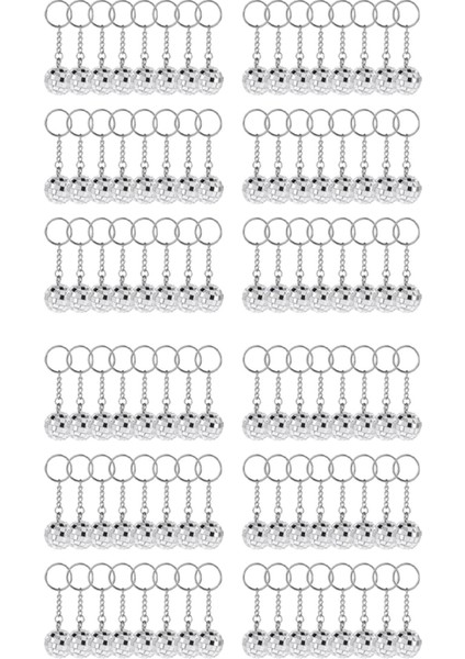 Disco Ball Keychain 96 Adet Disko Top Partisi Keychain 70S Disko Anahtarı Gümüş Ayna Top Keychain Ball Party (Yurt Dışından)