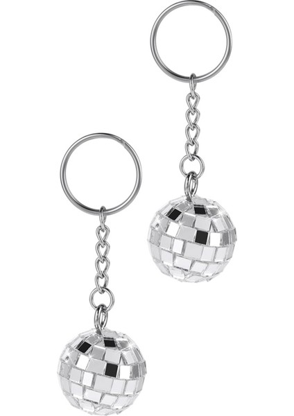 Disco Ball Keychain 96 Adet Disko Top Partisi Keychain 70S Disko Anahtarı Gümüş Ayna Top Keychain Ball Party (Yurt Dışından) fiyatları