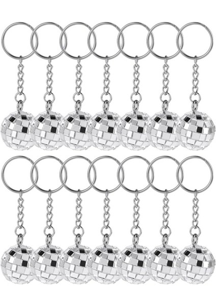 Disco Ball Keychain 96 Adet Disko Top Partisi Keychain 70S Disko Anahtarı Gümüş Ayna Top Keychain Ball Party (Yurt Dışından) modelleri