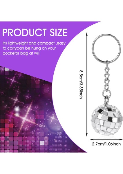 Disco Ball Keychain 96 Adet Disko Top Partisi Keychain 70S Disko Anahtarı Gümüş Ayna Top Keychain Ball Party (Yurt Dışından) fırsatları