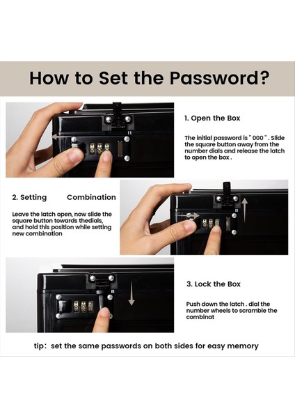 Kişisel Öğeler Için Büyük Kilit Kutuları KOD15 3X11X8 6in Kombinasyon ile Ilaç Kilit Kutusu Kilitlenebilir Depolama Kutusu (Yurt Dışından) fırsatları