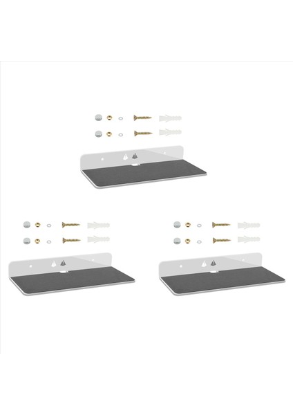 Bluetooth Hoparlör Web Kamerası Cep Telefonları Oyuncak-Beyaz Için 3x Duvar Raf Hoparlör Standı Akrilik Duvar Montaj Ekran Rafı (Yurt Dışından)