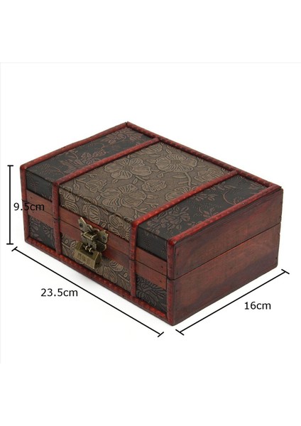 3x Büyük Dekoratif Biblo Takı Kilit El Yapımı Vintage Ahşap Depolama Kutusu (Yurt Dışından) fırsatları