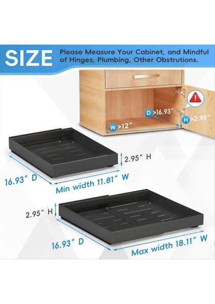 Dolap Organizatörü Genişletilebilir Ayarlanabilir Genişlik (11 81 Inç-18 1 Inç W) Mutfak Banyosu Için Çekmeceleri Kaydırın (Yurt Dışından) indirimleri