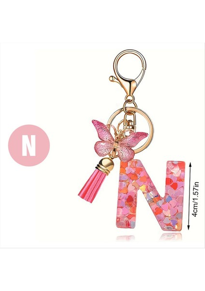 N Style Mektup Anahtarlık Sevimli Ilk Mektup Anahtarlık Tutma Kolye (Yurt Dışından) indirimleri
