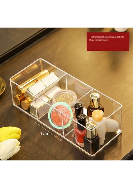 Şeffaf Akrilik Kozmetik Katmanlı Saklama Kutusu Soyunma Masası Kozmetik Depolama Kutusu Masaüstü Çekmece Saklama Kutusu A (Yurt Dışından) fiyatları