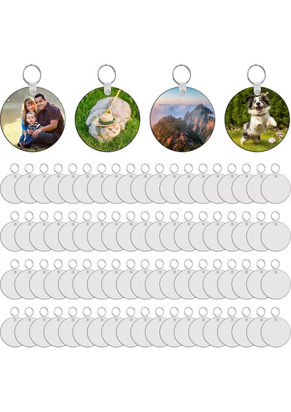 Sublimasyon Anahtarlık Boşlukları Çift Side 80 Mdf Süblimasyon Anahtarları Boş 160 Halka ve Klips (Yurt Dışından)