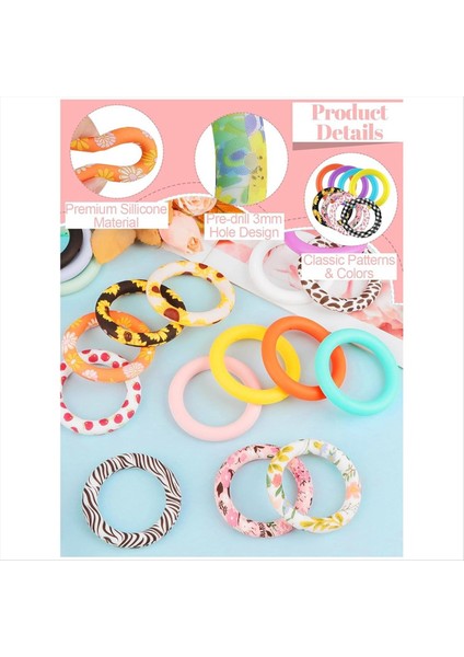 30PCS Silikon O Halkalar Boncuklar 65MM Ayçiçeği Boncuklu Silikon Halkalar Bahar Yaz Yuvarlak Silikon Döngü Kolye Boncukları (Yurt Dışından) fırsatları