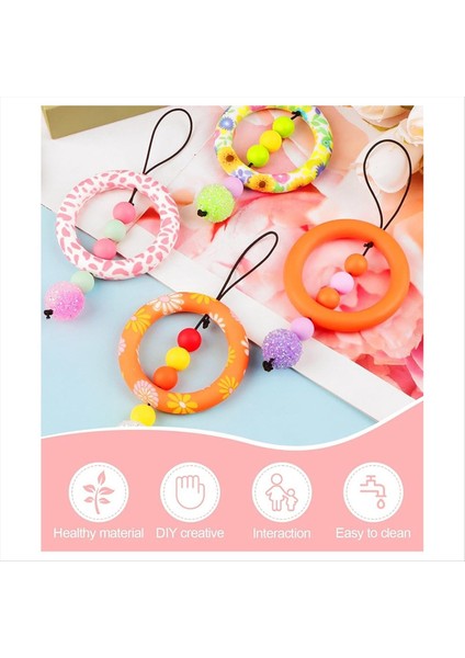 30PCS Silikon O Halkalar Boncuklar 65MM Ayçiçeği Boncuklu Silikon Halkalar Bahar Yaz Yuvarlak Silikon Döngü Kolye Boncukları (Yurt Dışından) indirimleri