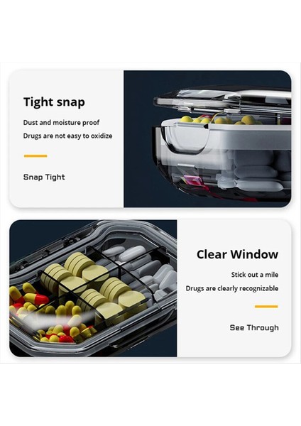 6 Izgara Taşınabilir Ilaç Kutusu Büyük Kapasiteli Mühürlü Şeffaf Neme Dayanıklı Hap Küçük Mücevher Depolama Kutusu (Yurt Dışından) indirimleri
