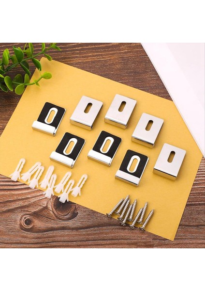 8pcs Metal Ayna Tutucu Kiti Vidalı Ayna Klipsleri Kauçuk Pedler Ayna Kancaları Ağır Hizmetli Ayna Askı Donanımı Gümüş (Yurt Dışından) modelleri