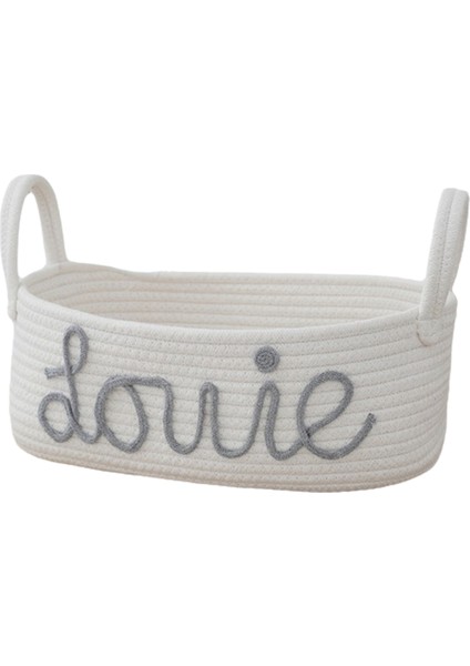 Halat Depolama Sepeti Ev Eşyaları Masaüstü Kıyafetleri ve Oyuncaklar Için Kulplu Gri (Yurt Dışından)