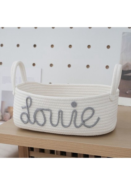 Halat Depolama Sepeti Ev Eşyaları Masaüstü Kıyafetleri ve Oyuncaklar Için Kulplu Gri (Yurt Dışından) fiyatları