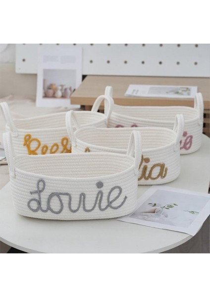 Halat Depolama Sepeti Ev Eşyaları Masaüstü Kıyafetleri ve Oyuncaklar Için Kulplu Gri (Yurt Dışından) indirimleri