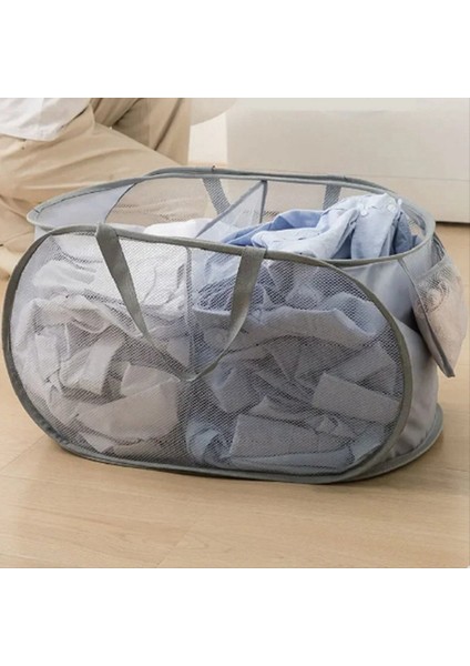 Nefes Alabilen Örgü Katlanır Çamaşır Sepeti Ev Kirli Giysiler Depolama Organizatör D (Yurt Dışından) indirimleri