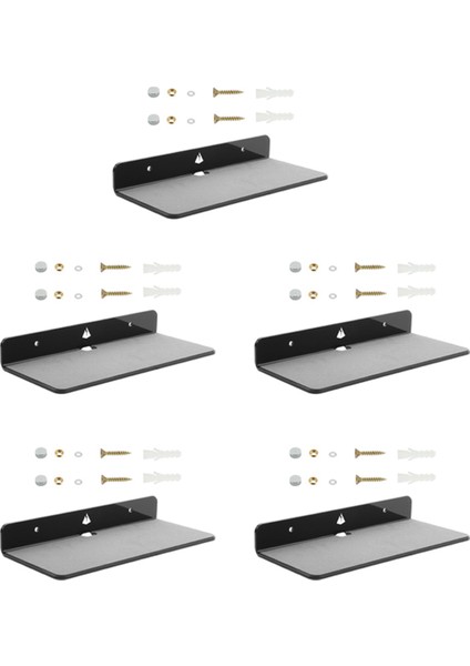 Bluetooth Hoparlör Için 5x Duvar Raf Hoparlör Standı Akrilik Duvar Montaj Ekran Rafı Web Kamerası Cep Telefonları Oyuncak-Siyah (Yurt Dışından)