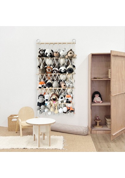 Duvar Asma Organizatör Dolgulu Hayvan Oyuncak Net Hammock Kreş Peluş Oyuncak Depolama Boho Macrame Çok Molor (Yurt Dışından) modelleri