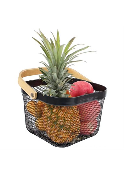 Metal Örgü Sepet Çok Fonksiyonlu Asılı Mutfak Sepetleri Meyve Sepeti Mutfak Için Tutamak Banyo Piknik Siyah (Yurt Dışından) indirimleri